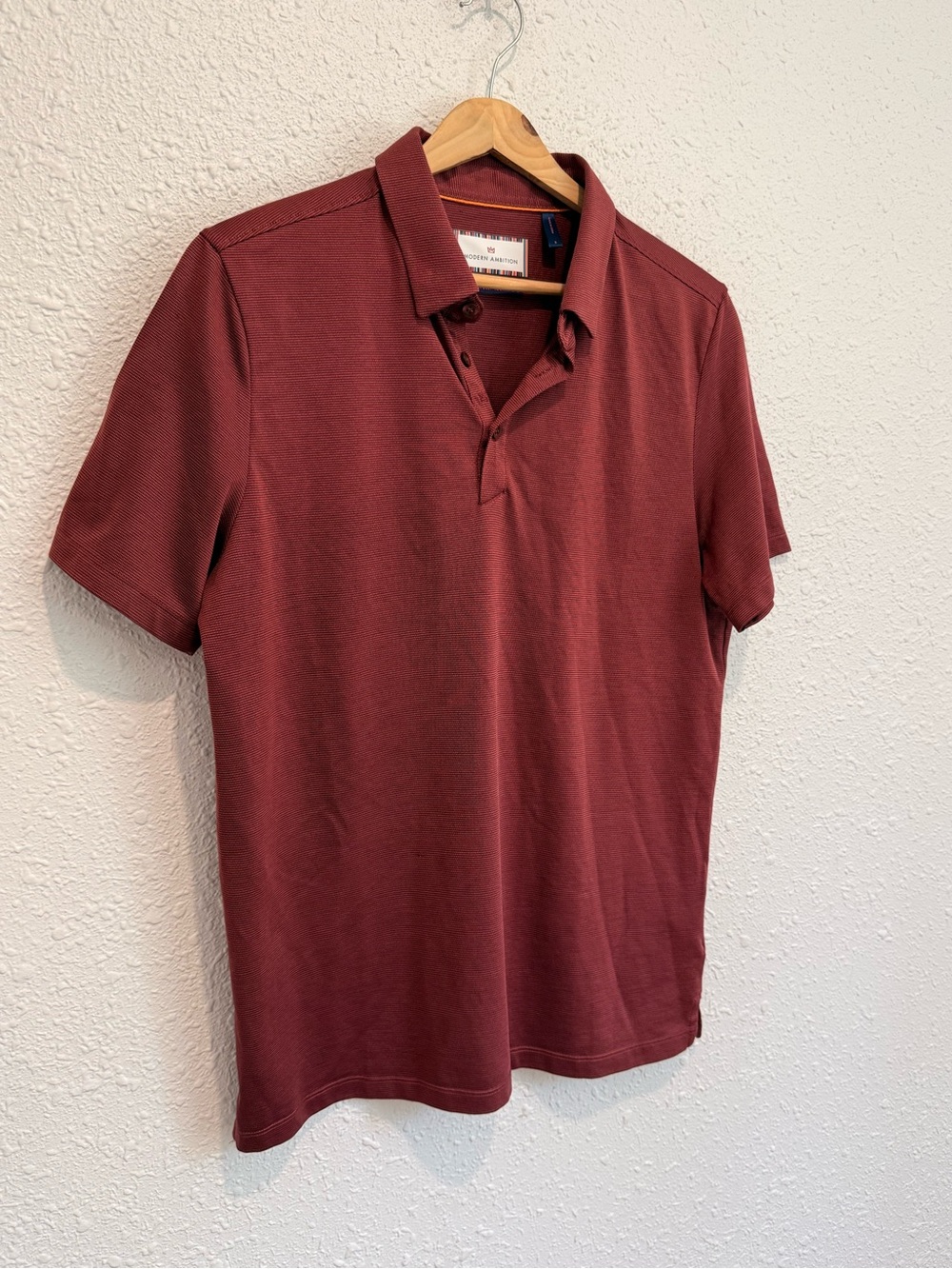 Modern Ambition burgandy short sleeve polo shirt men’s S